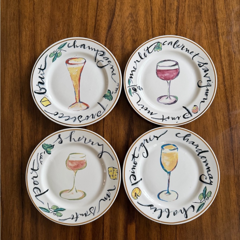 Rosanna White Wine-Themed Appetizer Plates 4 pcs